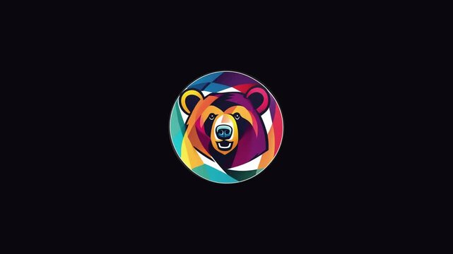 Abstract Colorful Circle Logo with Digital Wipe Effects