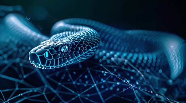 The symbol of the new year is a blue snake. The constellation of the serpent. A festive poster with a snake.