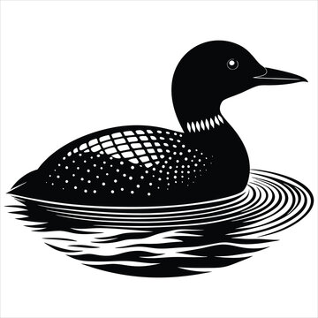 recommend clip art: Loon silhouette vector illustration on white background 