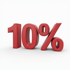 10 percent off 3D text typography. Promotion, discount, offer concept banner design.