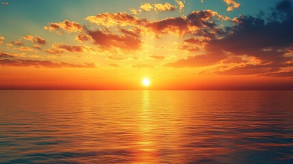 Golden Sunrise Over Ocean Wallpaper