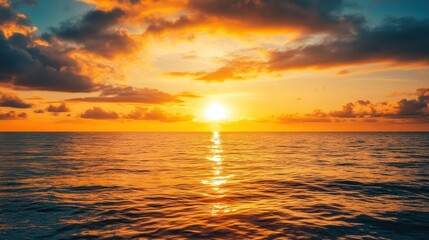 Golden Sunrise Over Ocean Wallpaper