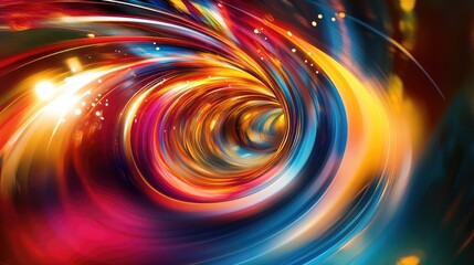 Obraz premium Vibrant abstract background with swirling colorful patterns and light streaks, creating a dynamic and energetic visual effect