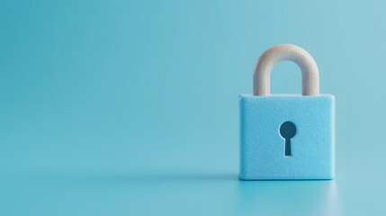 Stylish blue padlock symbolizing security and safety on a matching blue background. Perfect for concepts of protection and privacy.