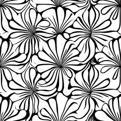 Fototapeta premium Alternating flower shapes creating a rhythmic design, seamless pattern vector