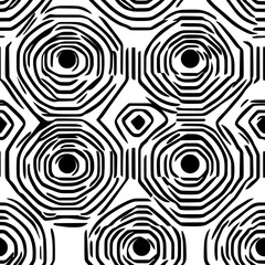 Fototapeta premium Concentric hexagons creating a layered effect, seamless pattern vector