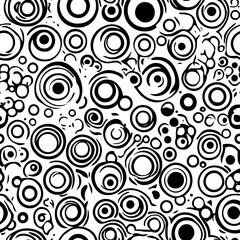 Large circles with smaller circles in a repetitive layout, seamless pattern vector