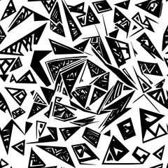 Nested triangles growing outward from the center, seamless pattern vector