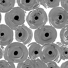 Fototapeta premium Rows of concentric circles with varying distances, seamless pattern vector