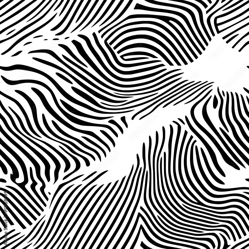 Wall mural wavy lines meandering horizontally, intersecting occasionally, seamless pattern vector