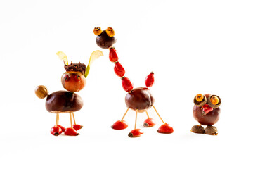 creative ideas for children, autumn vibes, figures and animals