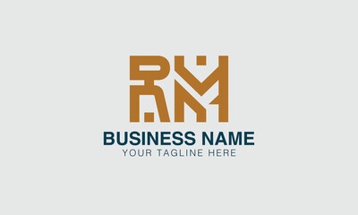 Fototapeta premium RM R rm initial logo | initial based abstract modern minimal creative logo, vector template image. luxury logotype logo, real estate homie logo. typography logo. initials logo