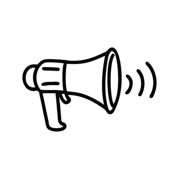 recommend clip art: Electric megaphone with sound icon silhouette vector