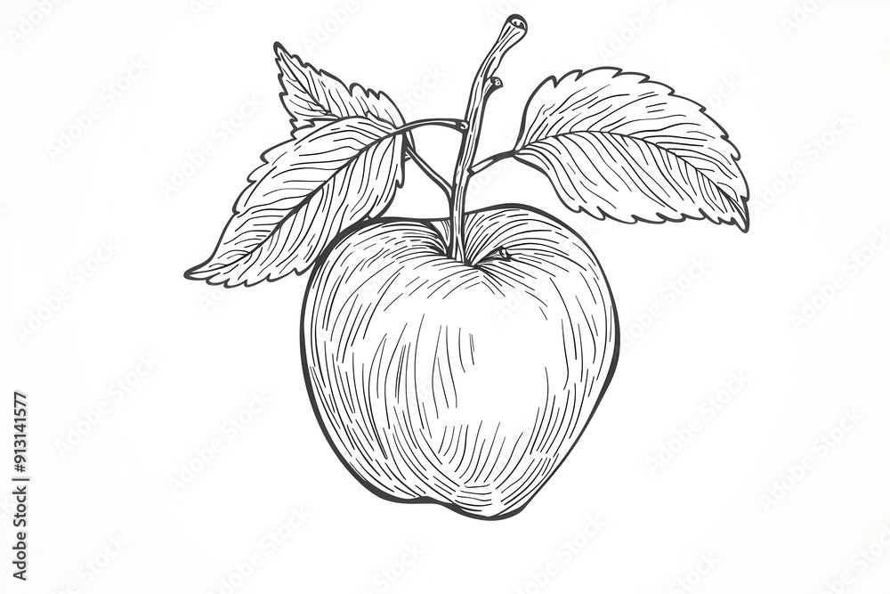 Poster sketch of apple