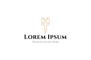 key logo with a combination of butterflies in a linear design