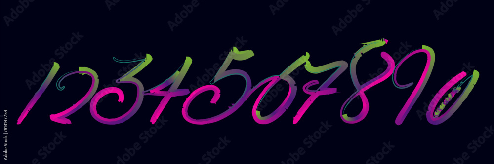 Fototapete vector set of numbers, set numbers, gradient numbers