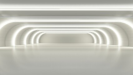 Obraz premium Abstract architecture background arched interior 3d render