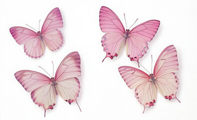 pink butterfly on white background