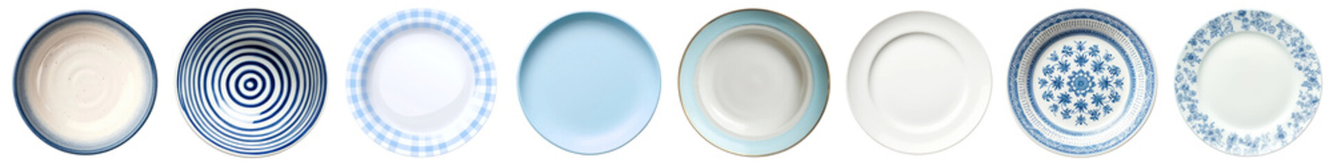 Obraz premium Flatlay plate png cut out element set