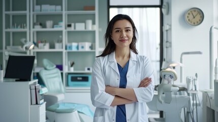 The dentist in modern clinic