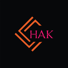 HAK Letter Initial Logo Design Template Vector Illustration