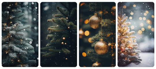 Festive Christmas  png mobile wallpaper element set