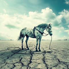 horse on the beach generative IA