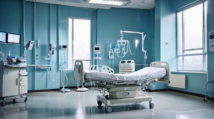 Hospital Room With Bed and Medical Equipment