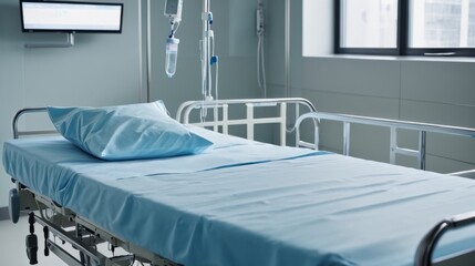 Fototapeta premium Hospital Room With Bed and Monitor