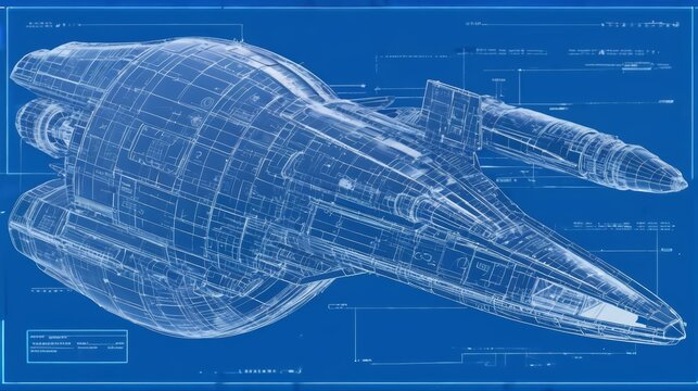 Blueprint Drawing of a Star Trek Ship