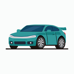 Vector Blue sports car or super car icon design or car illustration with white background car cartoon