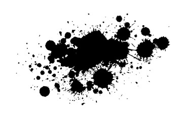 Fototapeta premium Splatter Paint Texture . Black Spray Blot of Ink. Place illustration Over any Object to Create Grungy Effect . hand drawn. Not AI, Vector