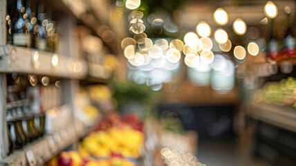 Details and products on shelves in the English counryside farm shop, small business, country style design