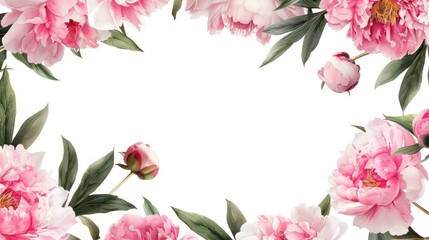 Pink Peony Floral Frame