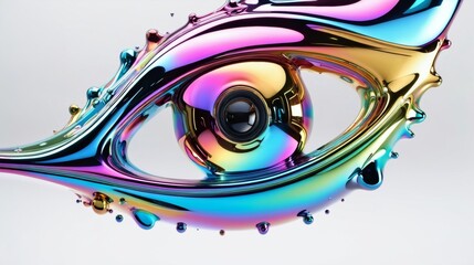 Vibrant Colored Object Suspended in Midair