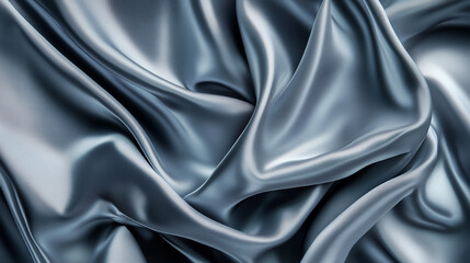 Fototapeta premium Smooth gray gradient background abstract silk fabric folds drapery backdrop design 