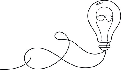 Minimalist Line Drawing of Light Bulb Symbolizing Idea