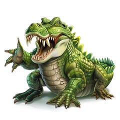 Fototapeta premium Alligator devil fantasy animal cartoon isolated whitebackground 16:9