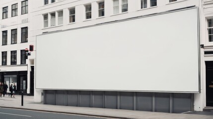 Fototapeta premium Large White Billboard on Building Facade