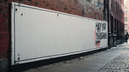 White Sign Displayed on Building Exterior