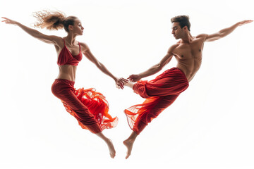 Dynamic Duo of Acrobats Showcasing Stunning Hand-to-Hand Balance in Captivating Performance