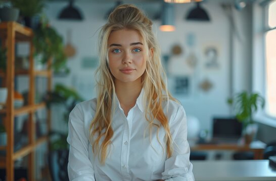Woman in White Shirt Standing With Arms Crossed