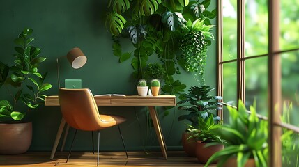 Fototapeta premium Modern empty blank interior office room for work, Mockup Frame-Minimalistic concrete coworking office