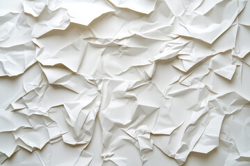 Obraz premium Abstract white crumpled and creased recycle paper texture background