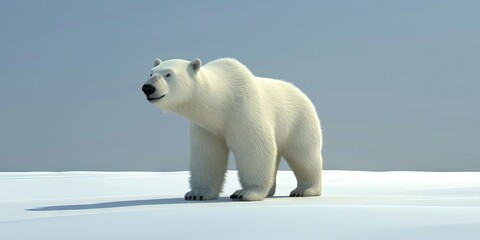 Fototapeta premium polar bear 3D animation cartoon style, colorful, happy, friendly, 3d cartoon, 