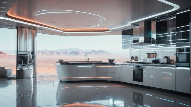 Contemporary Kitchen With a Desert View