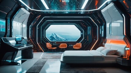 Room With Bed and Desk