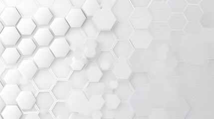 Fototapeta premium Modern white hexagonal pattern background, perfect for technology, design, and abstract concepts in a clean and minimalist style.