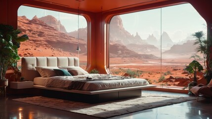 Bedroom With a Bed and Large Window