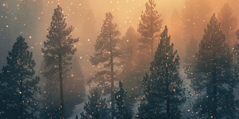 Snowstorm amongst Ponderosa pines